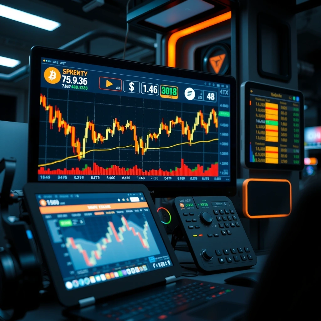 Live cryptocurrency trading charts interface